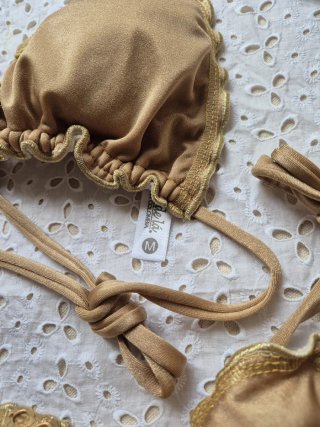 Bikini Artesanal Colombiano Dorado Talla M