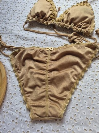 Bikini Artesanal Colombiano Dorado Talla M