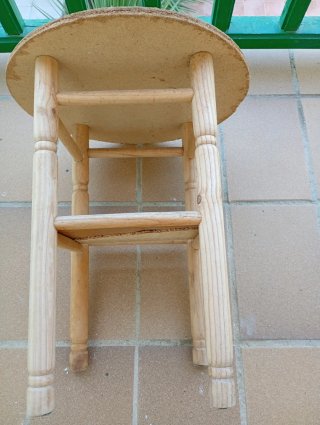 Mesa camilla redonda madera y corcho