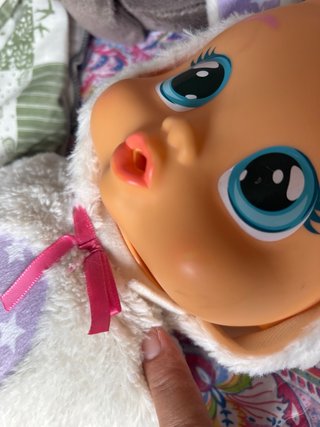 Bebé Llorón Peluche Blanco con luz y sonido