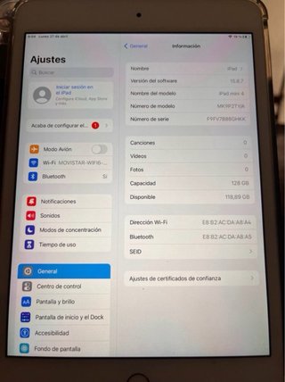 iPad Mini 4 128GB Gris