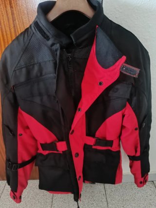 Chaqueta de moto Unisex roja y negra