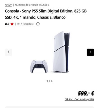 Console PS5 Slim Digital Edition + 2 controller