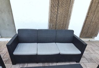 Conjunto Muebles Jardín Ratán Negro