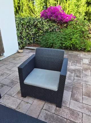 Conjunto Muebles Jardín Ratán Negro