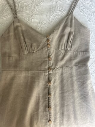 Vestido midi lino botones