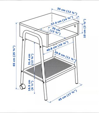 Mesita auxiliar Ikea Setskog negra