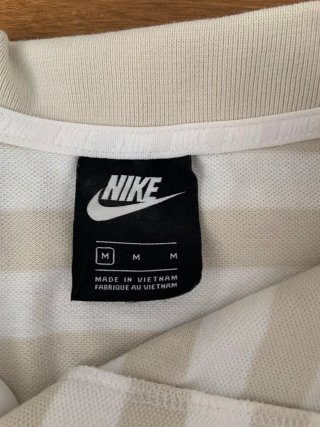 Polo Nike Rayas Beige/Blanco Talla M