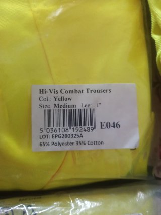 3 pantalones de trabajo amarillo talla M