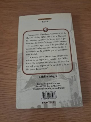 Frankenstein, o el moderno Prometeo
