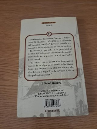 Frankenstein, o el moderno Prometeo