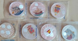7 Monedas Plata  FNMT. Precio por moneda
