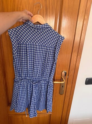 Mono Zara cuadros azul y blanco Talla M
