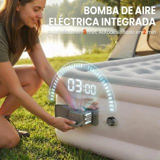 Colchón Hinchable Individual Outsunny Bomba Integr