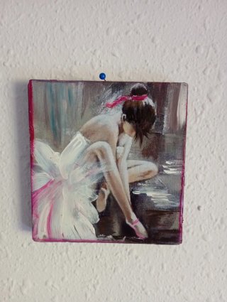 4 Cuadros  Bailarinas  Rosa y Blanco
