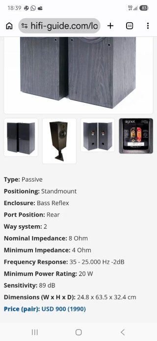 Altavoces Signet SL 280B