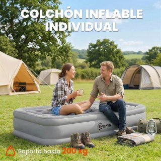 Colchón Hinchable Individual con Bomba