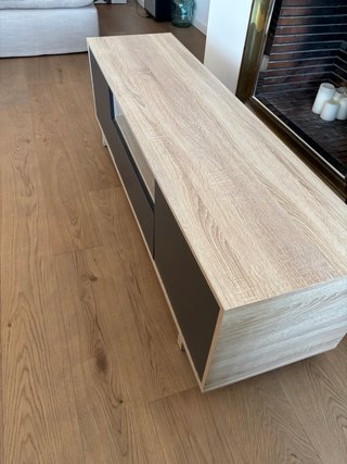 Mueble TV Maisons du Monde Zaida roble y negro