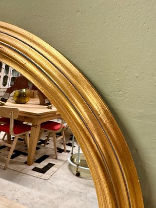 Espejo Vintage Madera y Pan de Oro Redondo.