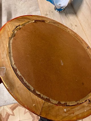 Espejo Vintage Madera y Pan de Oro Redondo.