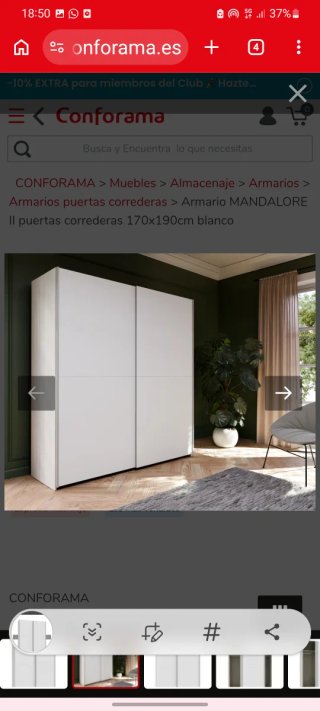 Armario corredero Conforama blanco
