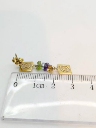 Pendientes Oro 18k con Piedras Multicolor