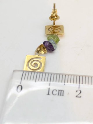 Pendientes Oro 18k con Piedras Multicolor