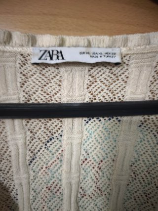 Top Zara punto crema Talla XL