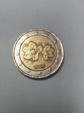 Moneda 2 Euros 1999 con error en el ultimo 9