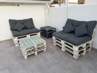 Conjunto Terraza Palets Sofá y Mesa