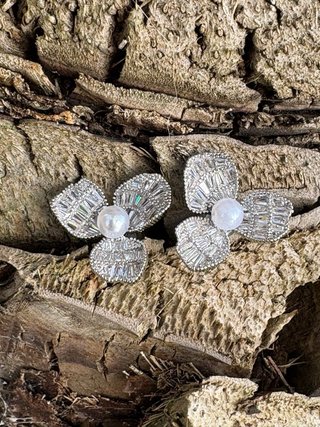 Pendientes Flor Circonita Plata