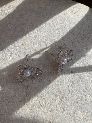 Pendientes Flor Circonita Plata