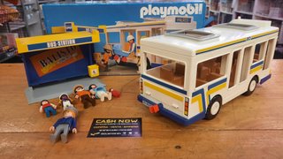 PLAYMOBIL 3782 ANTIGUA CAJA SET AUTOBÚS CON PARADA