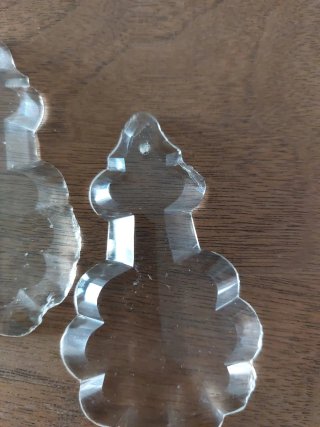 2 lágrimas de cristal o caireles para lámpara