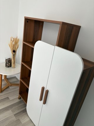 Mueble recibidor/aparador madera y blanco