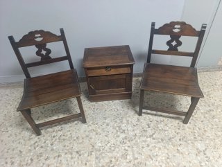 Conjunto 2 Sillas Madera Vintage
