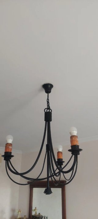 Lámpara de techo hierro forjado negro