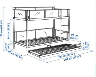 Litera IKEA SVARTA con cama supletoria