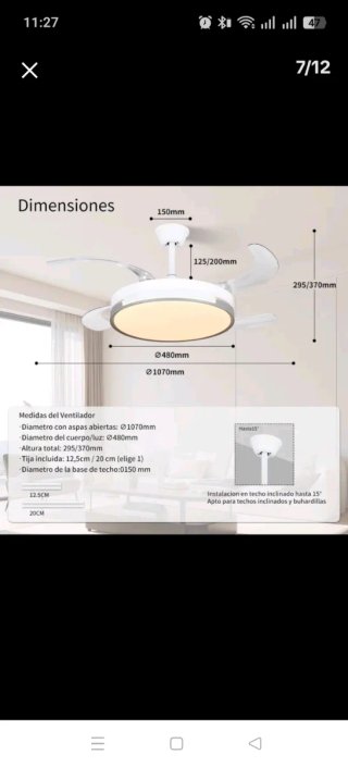 Ventilador Techo LED Silencioso