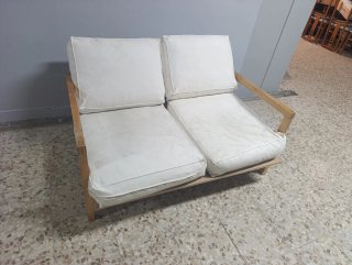 Sofá 2 plazas Ikea madera blanco