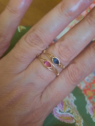 Anillo oro gold filled con piedra rosa