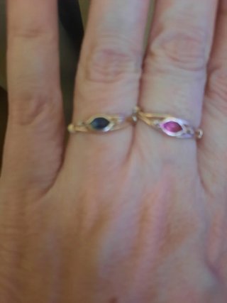 Anillo oro gold filled con piedra rosa