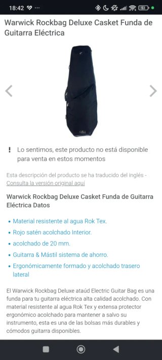 Funda guitarra Casket by Warwick Deluxe Line nueva
