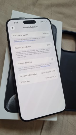 iPhone 15 Pro Max 93% Bateria