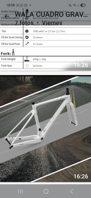 NUEVO Cuadro Gravel  Talla 54
