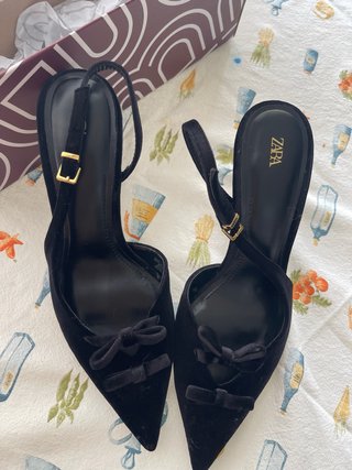 Zapatos tacón Zara terciopelo negro T.38