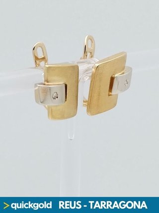 035-858 PENDIENTES ORO 18K BICOLOR  5.71GR