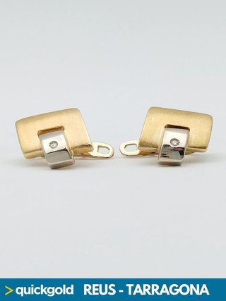 035-858 PENDIENTES ORO 18K BICOLOR  5.71GR