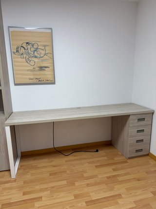 Escritorio 213x78x58 con Mueble Cajones