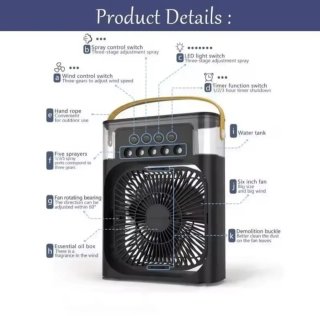 Ventilador portátil USB humidificador 7 colores